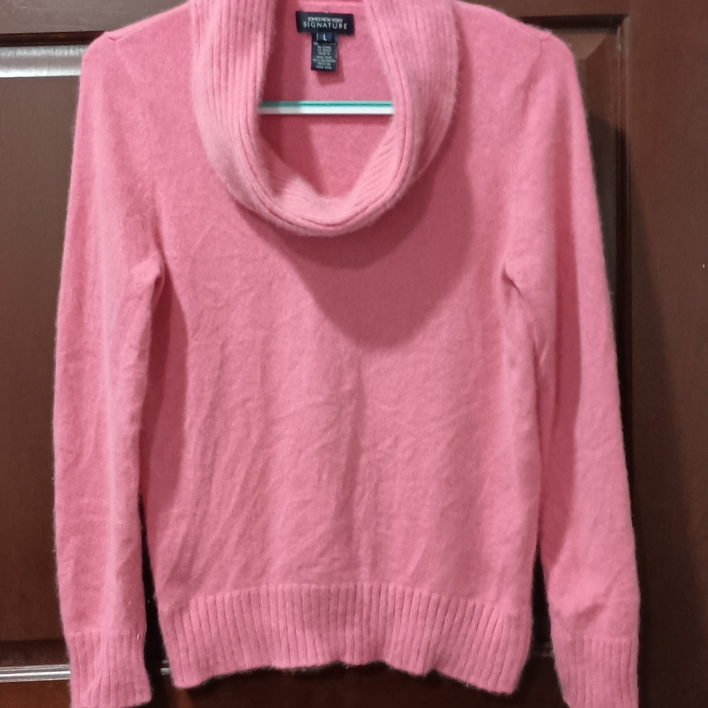 Jones New York Pink Cowl Neck Sweater